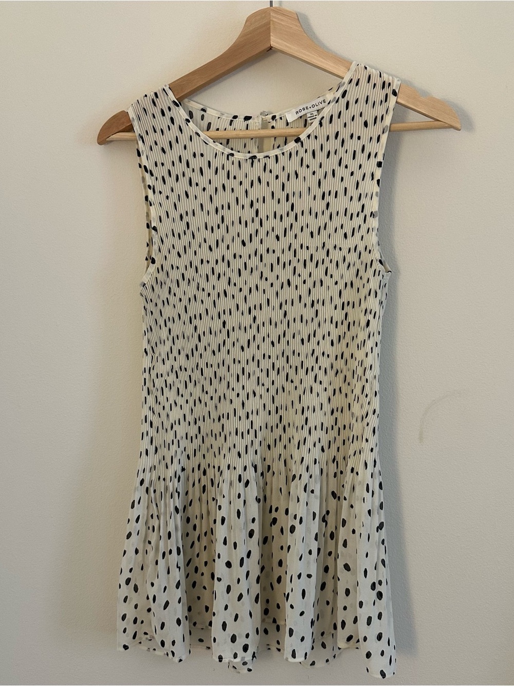 Rose & Olive Ivory and Black Polka Dot Tank Top